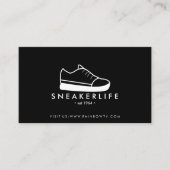 Carte De Visite Chaussures sport basket dessinées à la main noir (Devant)