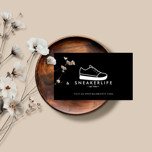 Carte De Visite Chaussures sport basket dessinées à la main noir