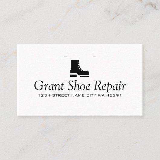 Carte De Visite Chaussures, Vestes, Atelier de réparation (Devant)