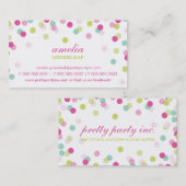 CARTE DE VISITE :: chaux de menthe rose confetti (Devant / Derrière)