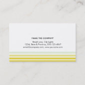 Carte De Visite Chaux de mode propre rayé Jaune simple (Dos)
