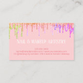 Carte De Visite Chaux d'or rose vierge Parties scintillant verte (Dos)