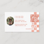 Carte De Visite  Checkered Content Creator Blogger Photo QR Code (Dos)