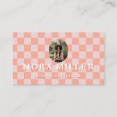 Carte De Visite  Checkered Content Creator Blogger Photo QR Code (Devant)