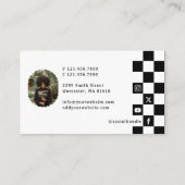 Carte De Visite Checkered Pattern Social Media Influencer Photo (Dos)