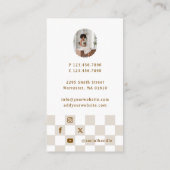 Carte De Visite Checkered Pattern Social Media Influencer Photo (Dos)