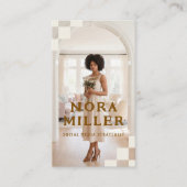 Carte De Visite Checkered Pattern Social Media Influencer Photo (Devant)