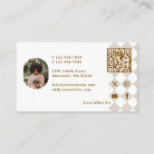 Carte De Visite Checkered Pattern Social Media Influencer Photo (Dos)