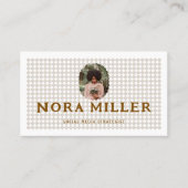 Carte De Visite Checkered Pattern Social Media Influencer Photo (Devant)