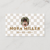 Carte De Visite Checkered Pattern Social Media Influencer Photo QR (Devant)