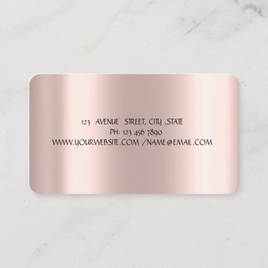 Carte De Visite Cheef Tools Flowers Rose Gold Drips Bakery (Dos)