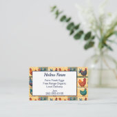 Carte De Visite Cheerful Folk Art Chicken Egg (Debout devant)