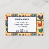 Carte De Visite Cheerful Folk Art Chicken Egg (Devant)