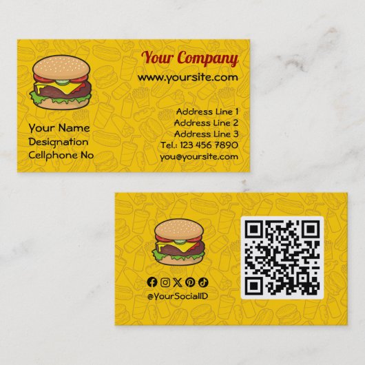 Carte De Visite Cheeseburger (Devant / Derrière)