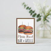 Carte De Visite Cheeseburger Hamburger Sliders Bar Pub (Debout devant)