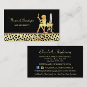 Carte De Visite Cheetah en or rose Imprimer Cheveux et Beauté Bout (Devant / Derrière)