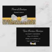 Carte De Visite Cheetah Jaune Fille Imprimer Boutique Chic Bow (Devant / Derrière)