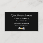 Carte De Visite Cheetah Jaune Fille Imprimer Boutique Chic Bow (Dos)