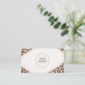Carte De Visite Cheetah Leopard Print Logo Professional (Debout devant)