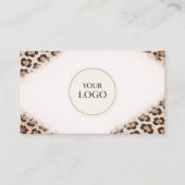Carte De Visite Cheetah Leopard Print Logo QR Code Professional (Devant)