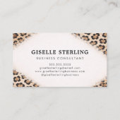 Carte De Visite Cheetah Leopard Print Professional (Dos)