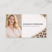 Carte De Visite Cheetah Leopard Print QR Code Photo Professional (Devant)