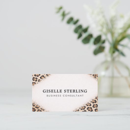 Carte De Visite Cheetah Leopard Print QR Code Professional (Debout devant)