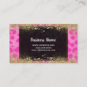 Carte De Visite Cheetah léopard rose Imprimer Parties scintillant  (Dos)