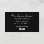 Carte De Visite Cheetah rose et noir Imprimer Boutique Cute Bow (Dos)
