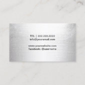 Carte De Visite Chef Argent Vaisselle Restauration Argent Moderne (Dos)