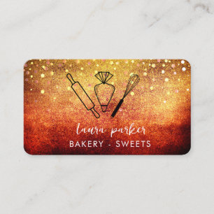 Carte De Visite Chef Boulanger avec Fouet Rouleau à Pâtisserie poc