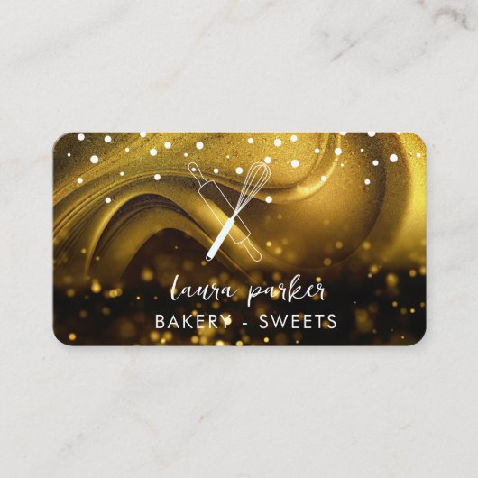 Carte De Visite Chef boulangerie avec Whisk Rolling Pin Parties sc (Devant)