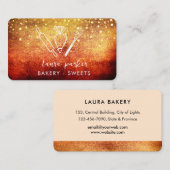 Carte De Visite Chef boulangerie avec Whisk Rolling Pin Piping Sac (Devant / Derrière)