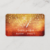 Carte De Visite Chef boulangerie avec Whisk Rolling Pin Piping Sac (Devant)