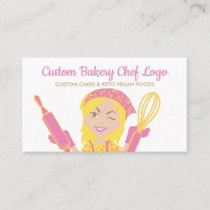 Carte De Visite Chef boulangerie Cheval jaune rustique keto pâtiss