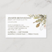 Carte De Visite Chef boulangerie de style champêtre (Dos)