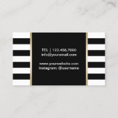 Carte De Visite Chef Boulangerie Restauration Moderne Bande Noire  (Dos)