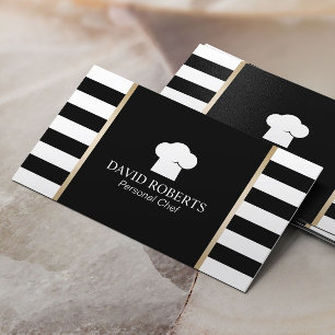 Carte De Visite Chef Boulangerie Restauration Moderne Bande Noire 