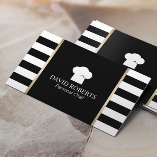 Carte De Visite Chef Boulangerie Restauration Moderne Bande Noire 