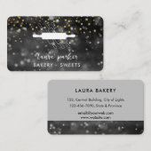 Carte De Visite Chef boulangerie Rolling Pin noir blanc fait main (Devant / Derrière)