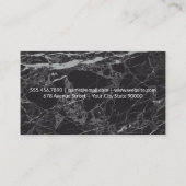 Carte De Visite Chef Casquette | Arrière - plan en marbre noir (Dos)
