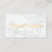 Carte De Visite Chef Casquette | ARRIÈRE - PLAN MARBRE BLANC (Dos)