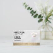 Carte De Visite Chef Casquette | Découpe en cuir or (Debout devant)