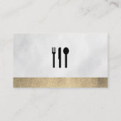 Carte De Visite Chef Casquette | Découpe en cuir or (Dos)