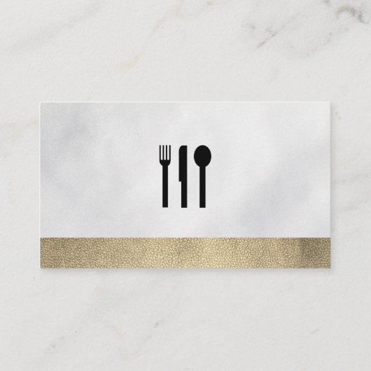 Carte De Visite Chef Casquette | Découpe en cuir or (Dos)