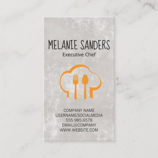 Carte De Visite Chef Casquette et argenterie (Devant)