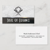 Carte De Visite Chef Casquette et couteaux | Logo du restaurant (Devant / Derrière)