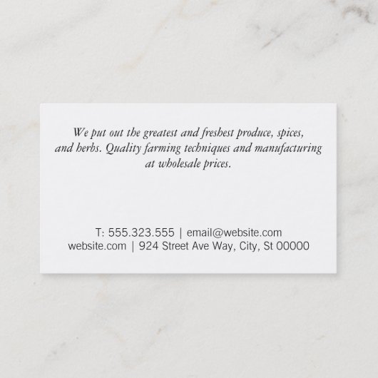 Carte De Visite Chef Casquette et ustensiles (Dos)