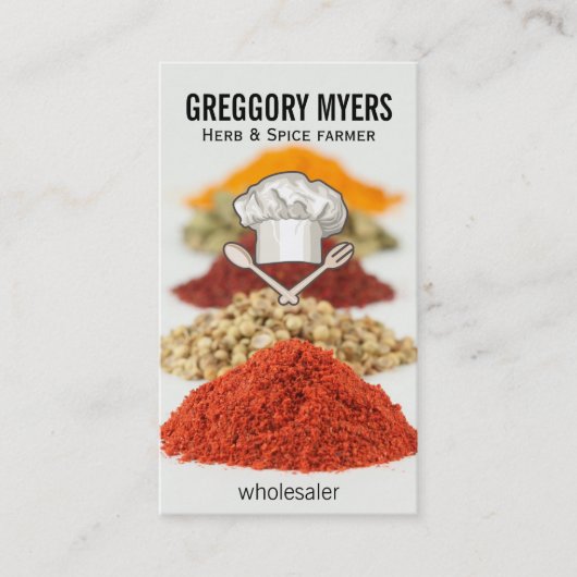 Carte De Visite Chef Casquette et ustensiles (Devant)