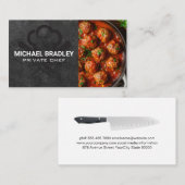 Carte De Visite Chef Casquette Knives | Boulettes de viande à la s (Devant / Derrière)